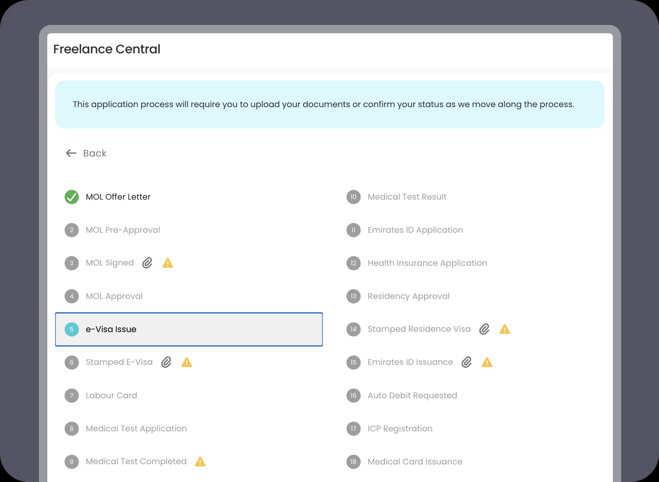 Visa Application Tracking